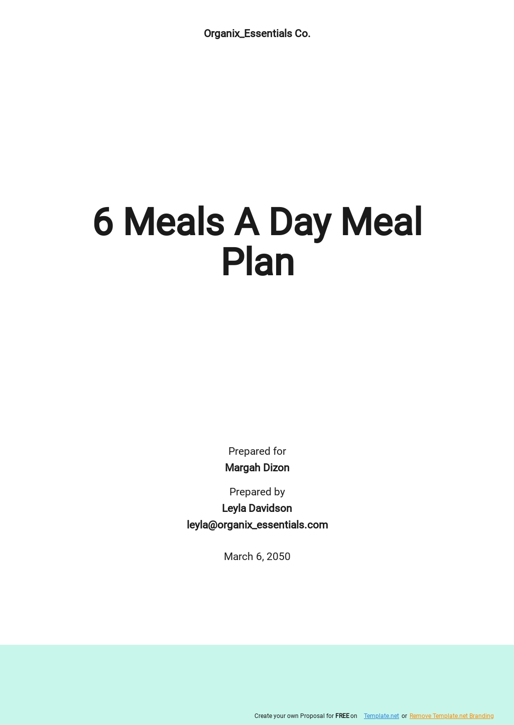 6 Meals a Day Meal Plans in Word Templates, Designs, Docs, Free