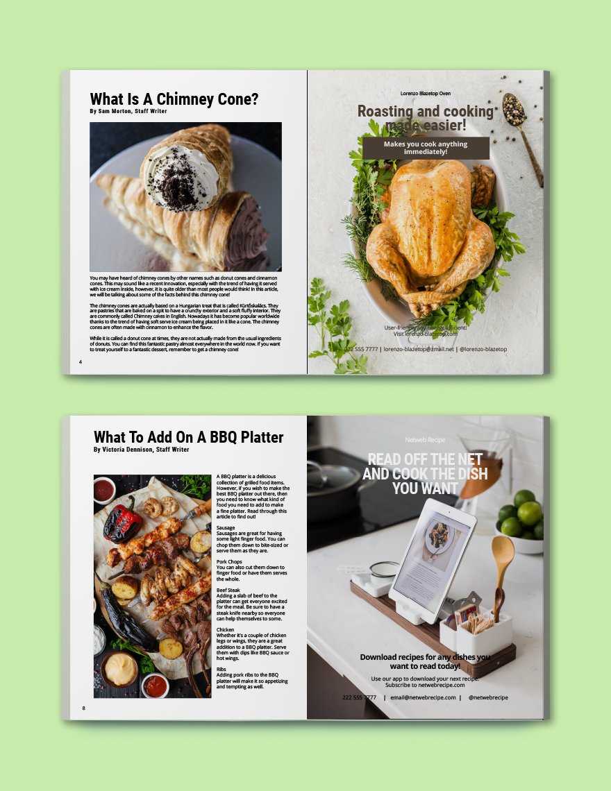 Simple Cooking Magazine Template