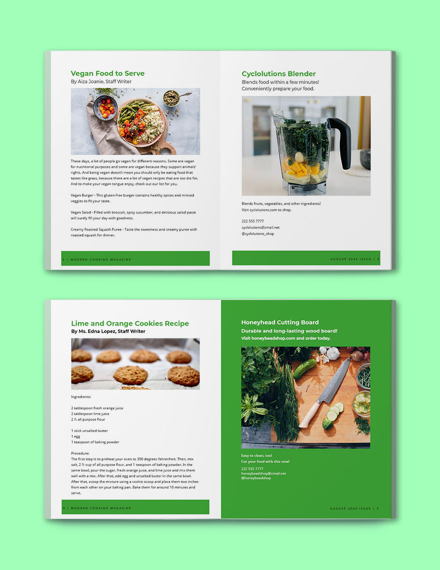 Modern Cooking Magazine Template