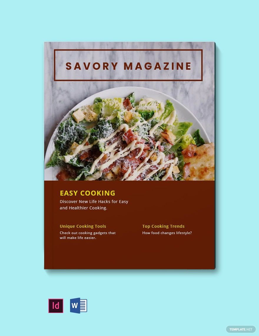 Free Creative Cooking Magazine Template