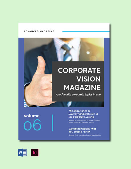 Corporate Vision Magazine Template - InDesign, Word