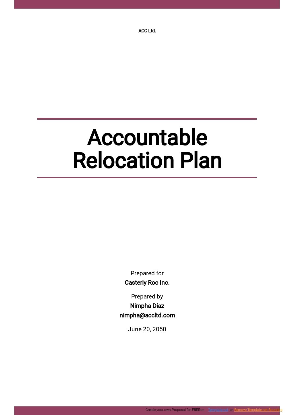 Accountable Relocation Plan Template