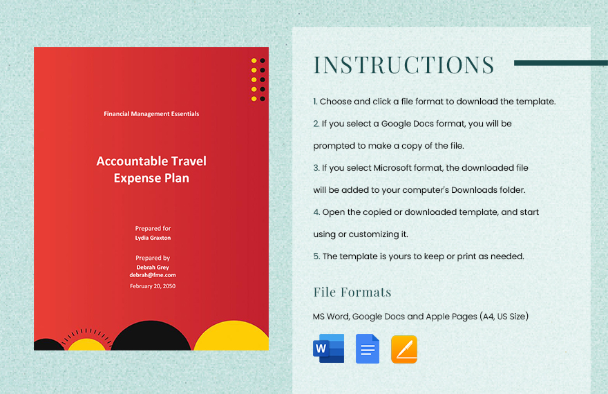 Accountable Travel Expense Plan Template