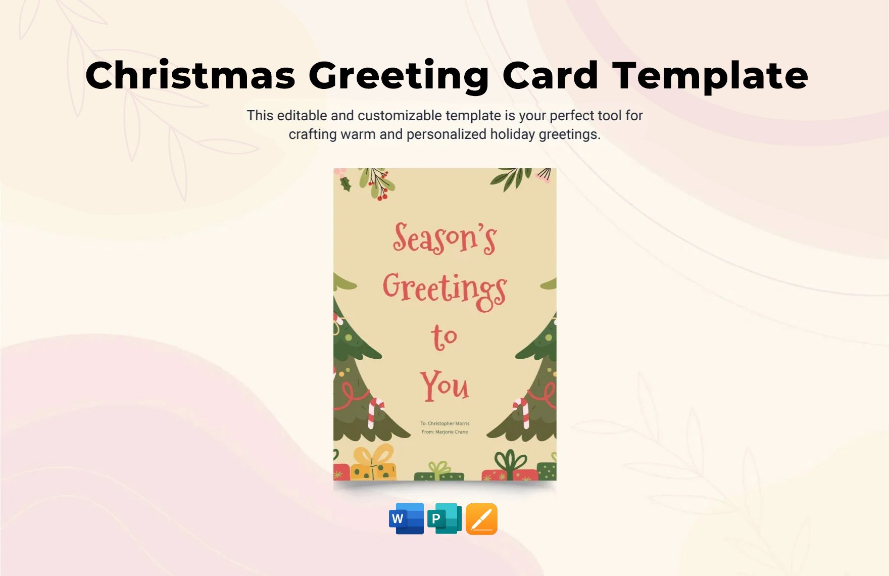 Christmas Greeting Card Template in Word, Apple Pages, Publisher