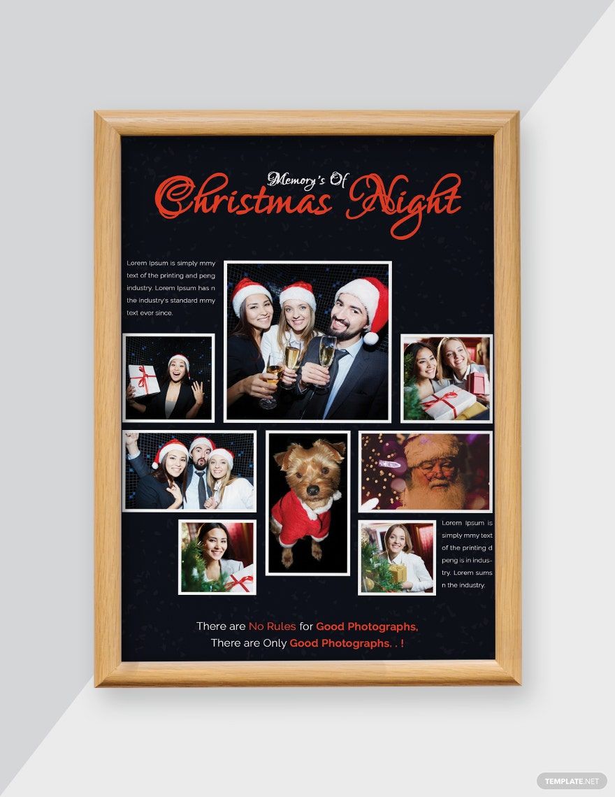 Free Christmas Night Part Photo Card Template