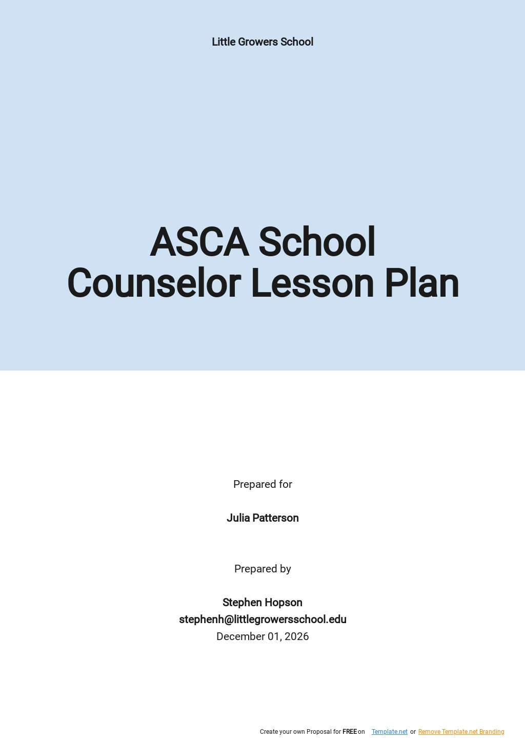ASCA School Counselor Lesson Plan Template Google Docs Word Apple
