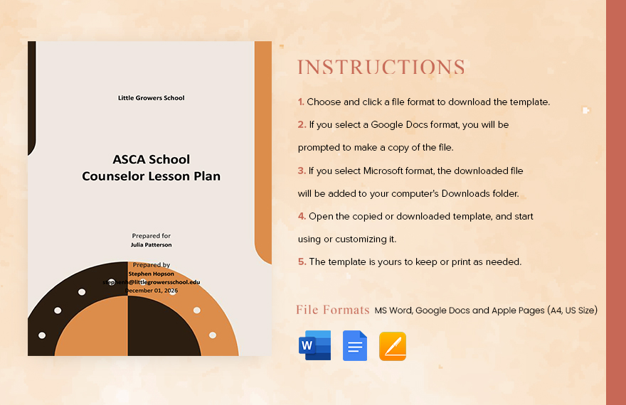 ASCA School Counselor Lesson Plan Template