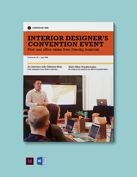 Corporate Interior Design Magazine Template - InDesign, Word