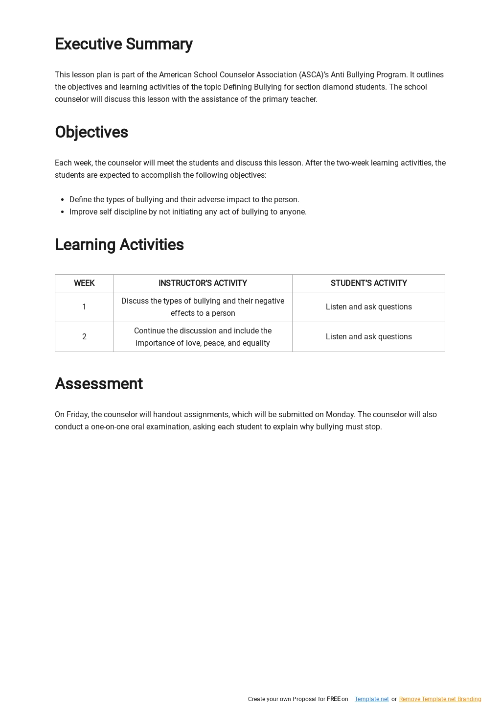 Free ASCA Bullying Lesson Plan Template 1.jpe