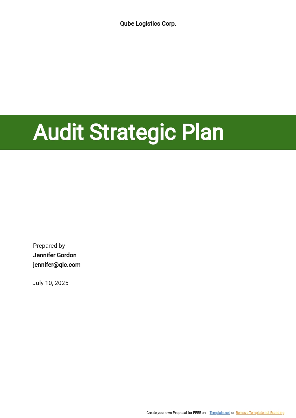 Audit Strategic Plan Template