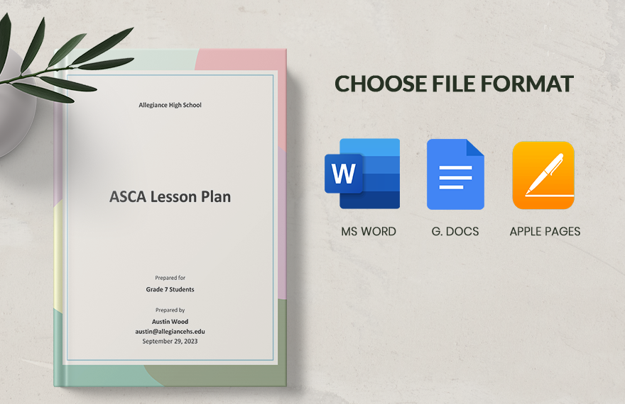 ASCA Lesson Plan Template Download in Word, Google Docs, Apple Pages