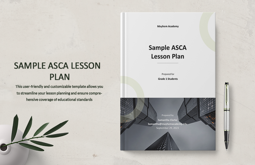 Free Sample ASCA Lesson Plan Template