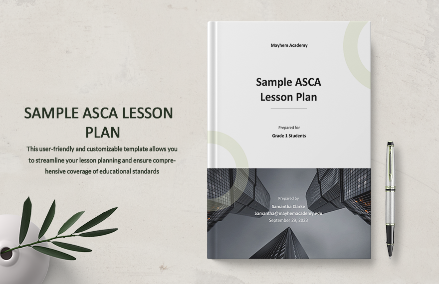 FREE ASCA Lesson Plan PDF Template Download Template