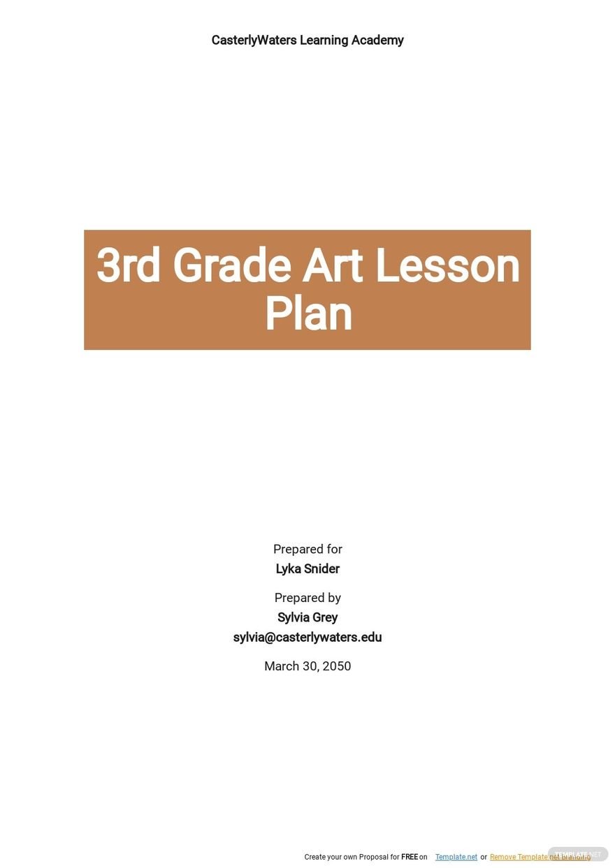 3rd Grade Art Lesson Plan Template