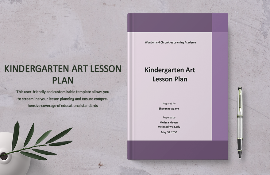 Kindergarten Art Lesson Plan Template