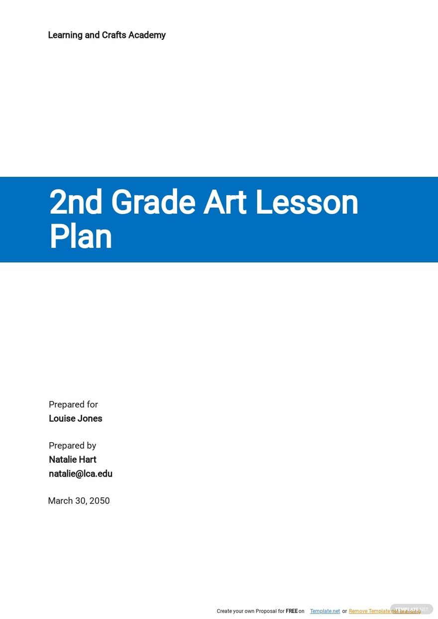 2nd Grade Art Lesson Plan Template