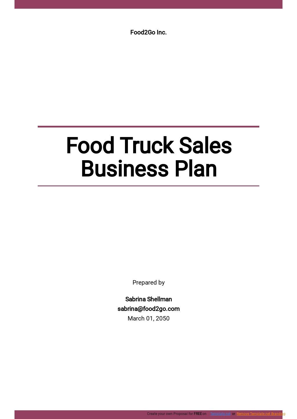 Truck Business Plan Template
