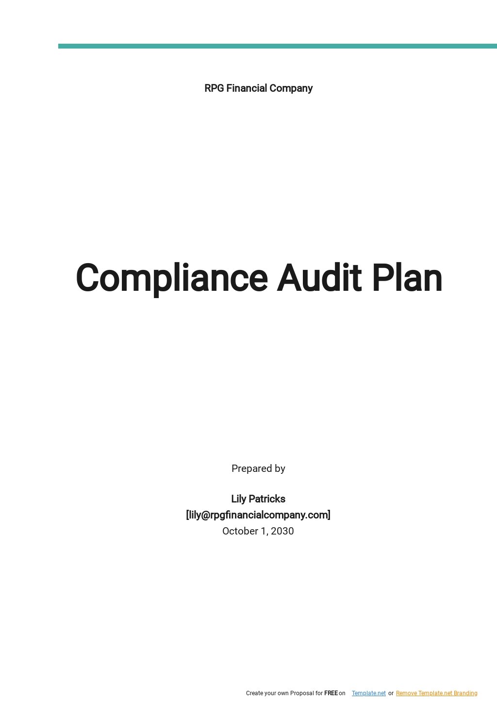 Free Compliance Audit Plan Template