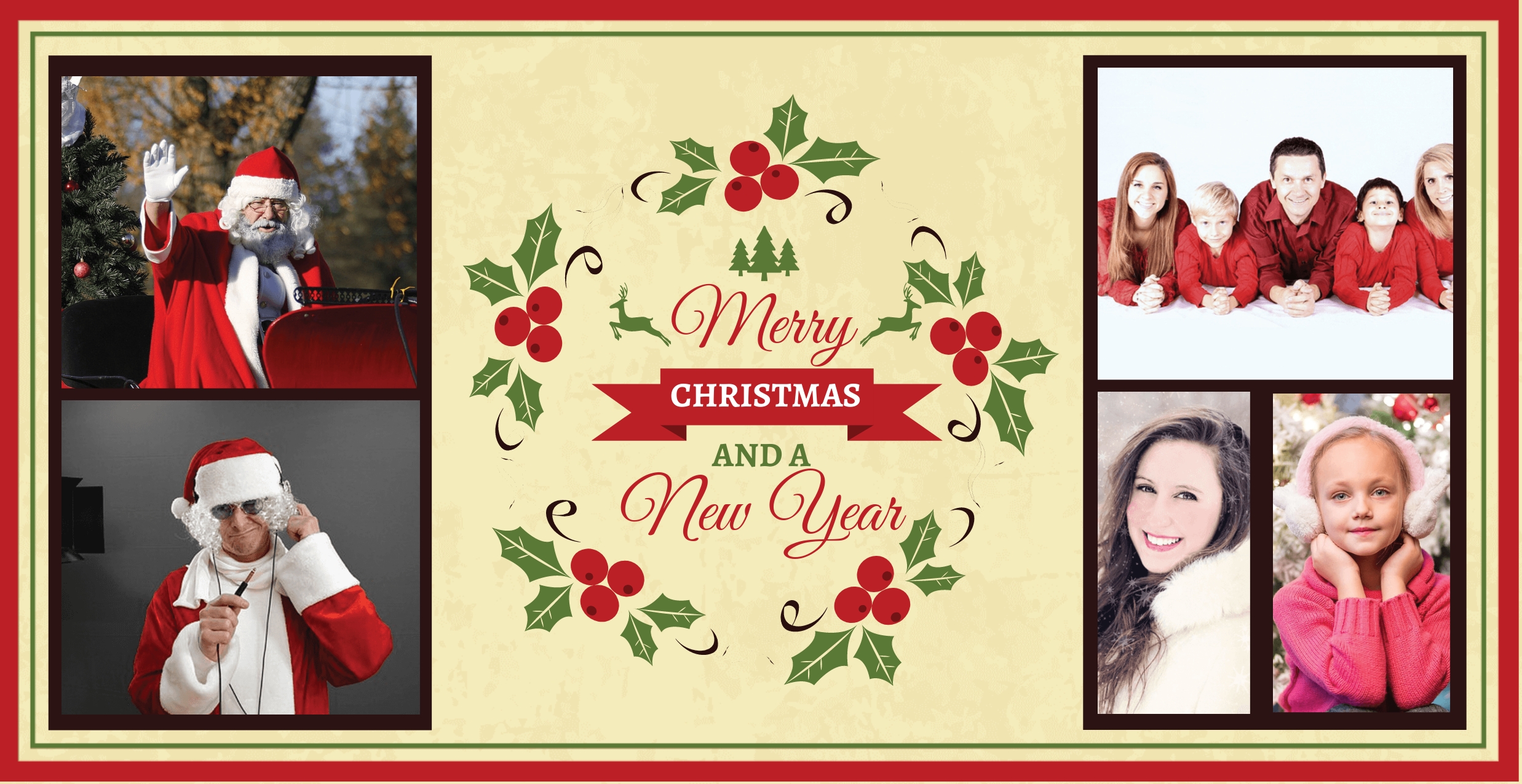 Free Elegant Christmas Photo Card Template