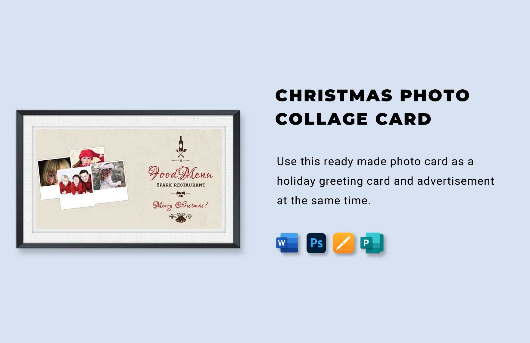 Christmas Photo Collage Card Template