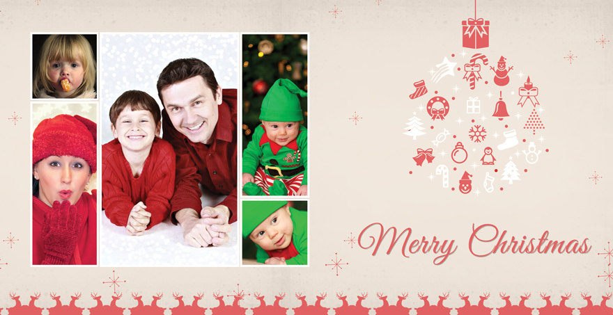 Merry Christmas Family Photo Card Template