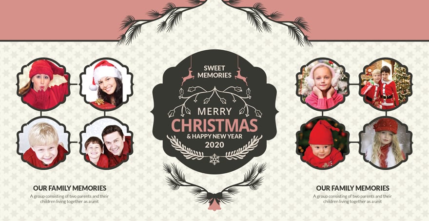  Creative Christmas Family Photo Card Template