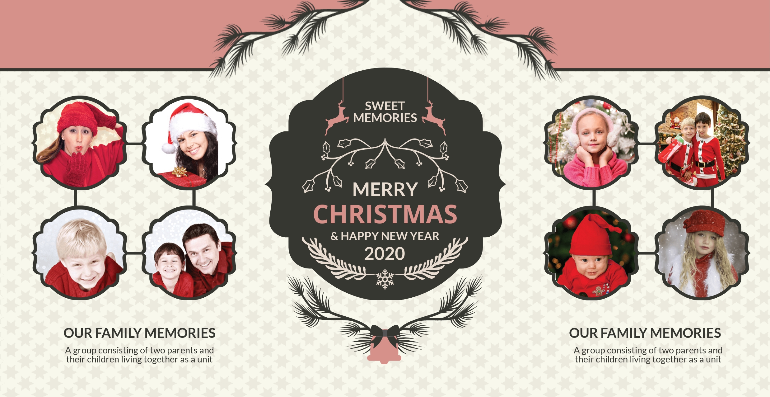 Creative Christmas Family Photo Card Template