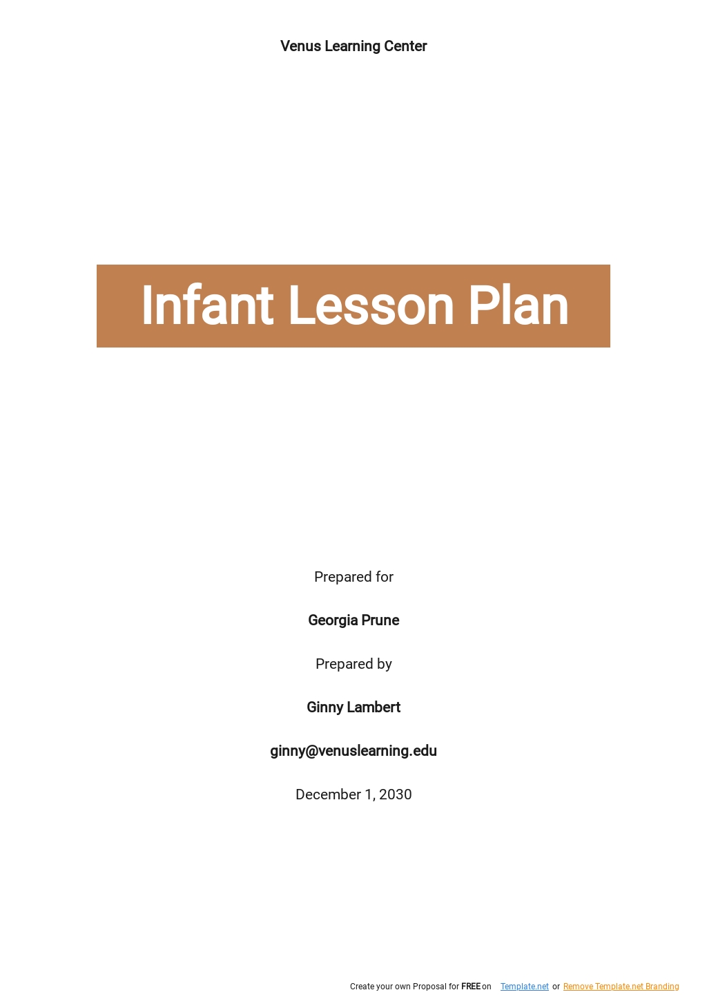 Free Simple Infant Lesson Plan Template