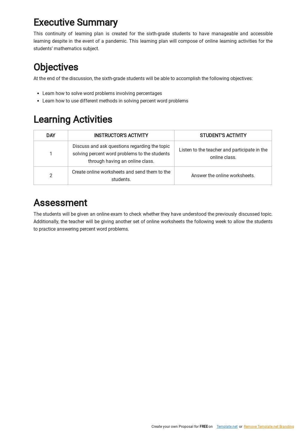Continuity of Learning Plan Template 1.jpe