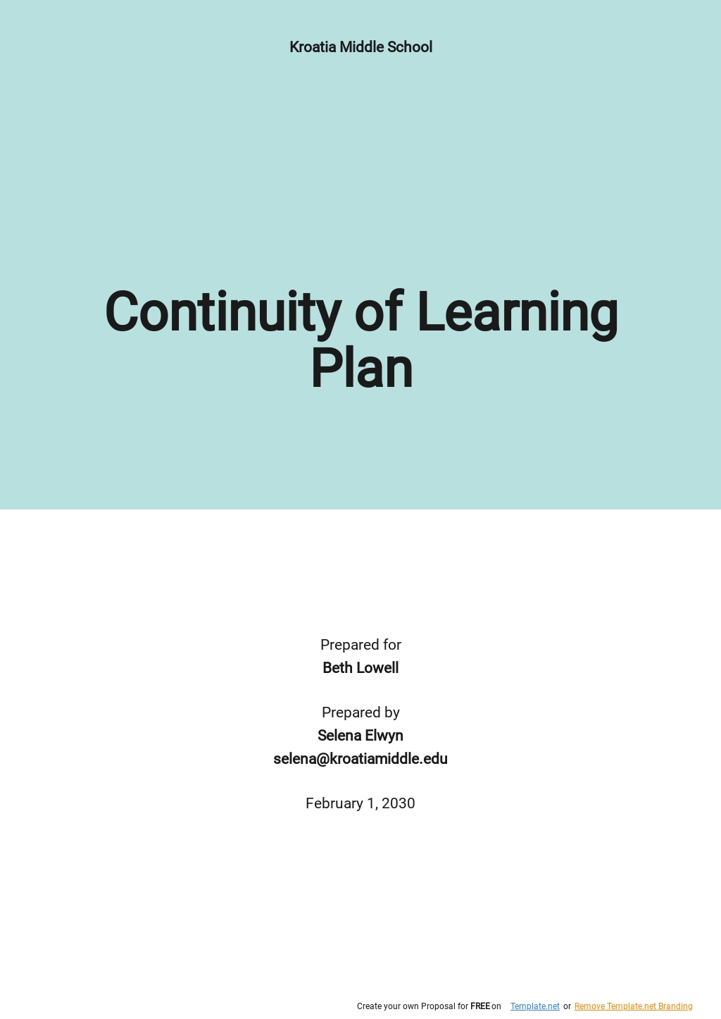 Continuity of Learning Plan Template.jpe
