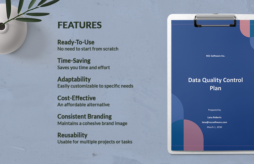 Data Quality Control Plan Template
