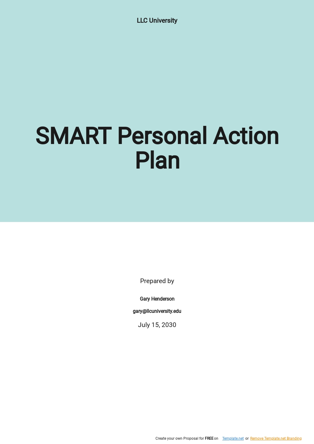 SMART Personal Action Plan Template