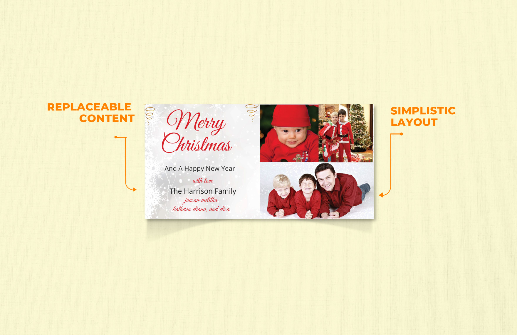 Family Christmas Photo Card Templates