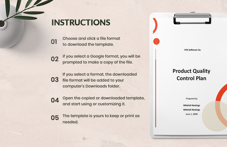 Product Quality Control Plan Template