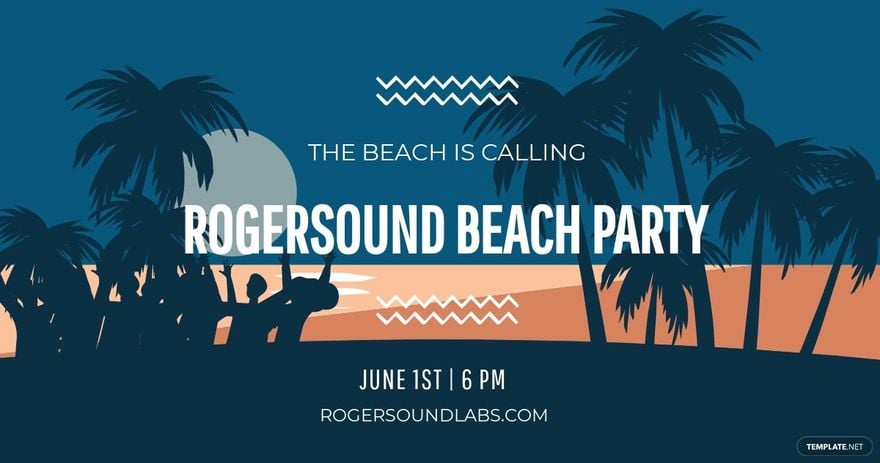 Free Beach Party Advertisement Facebook Post Template