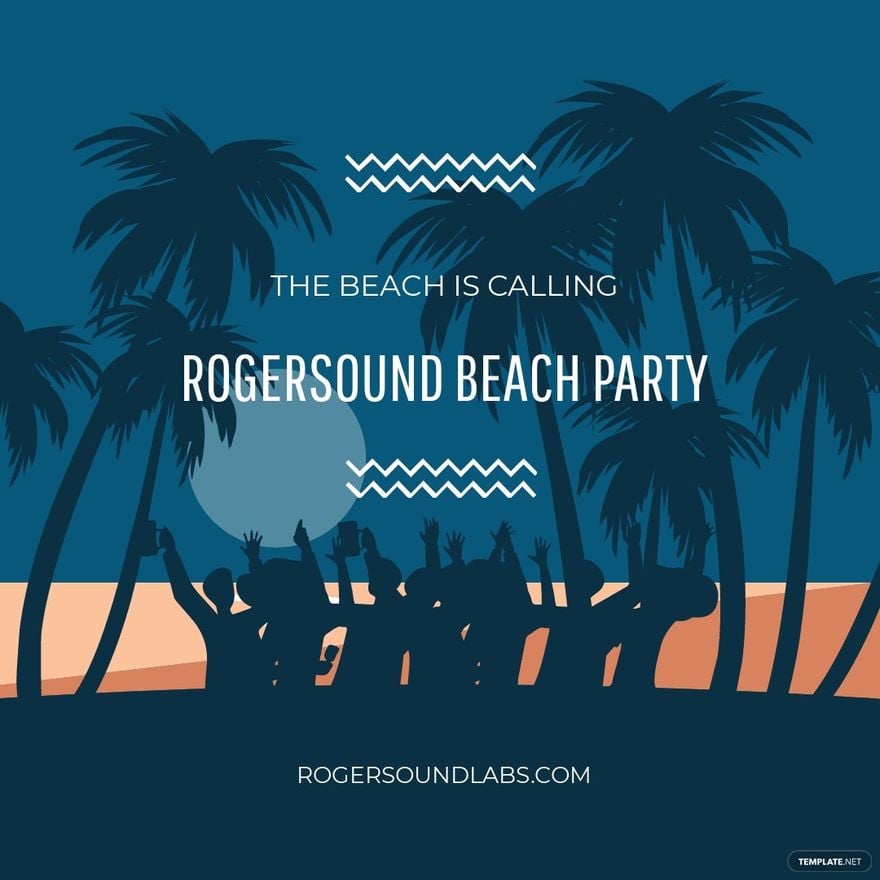 Free Beach Party Advertisement Instagram Post Template