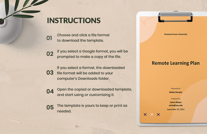 Remote Learning Plan Template