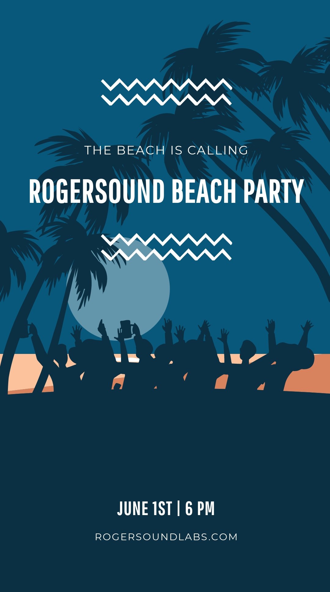 Free Beach Party Advertisement Whatsapp Post Template