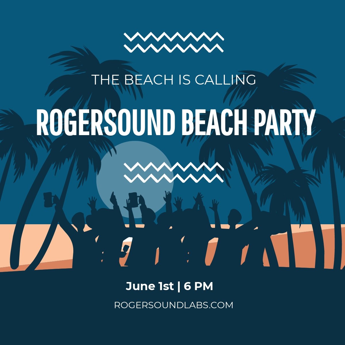 Beach Party Advertisement Linkedin Post Template