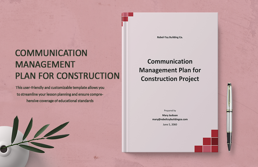 Communication Management Plan for Construction Project Template