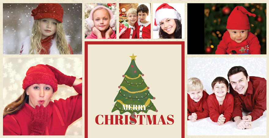 Editable Photography Christmas Photo Card Template