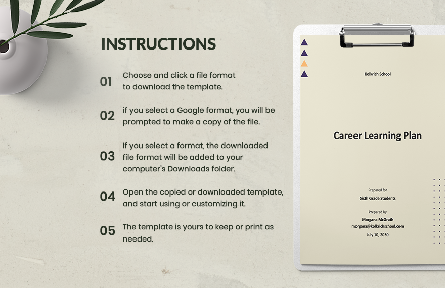 Career Learning Plan Template
