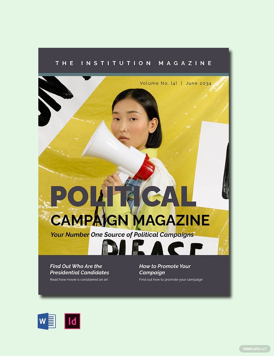 Political Campaign Magazine Template