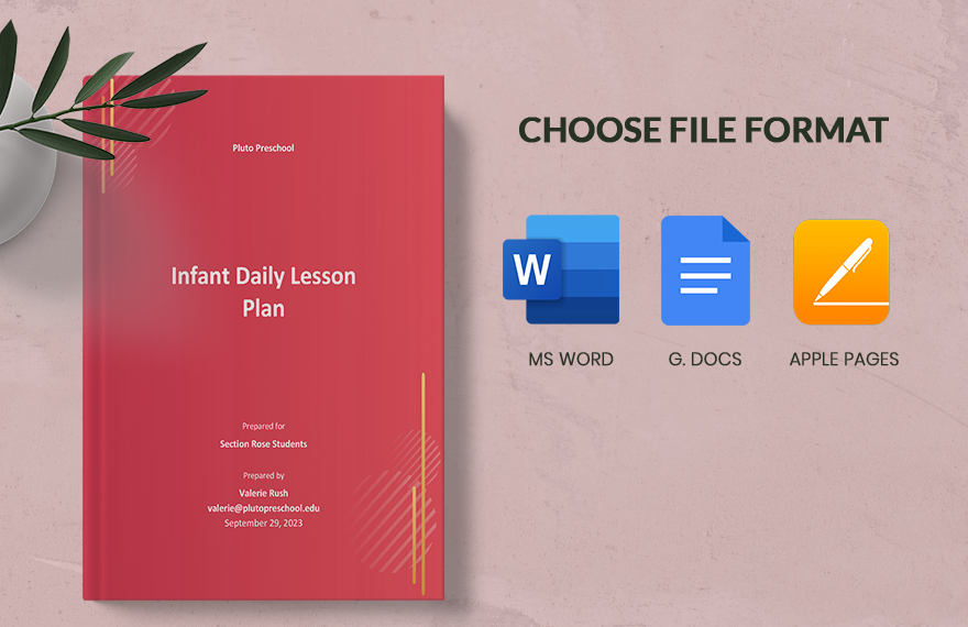 Infant Daily Lesson Plan Template