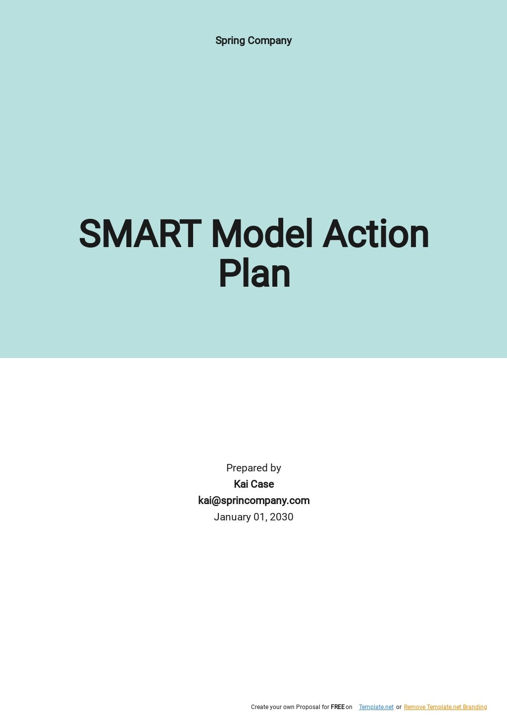 Free Smart Model Action Plan Template
