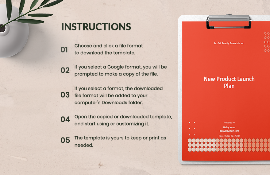 New Product Launch Plan Template