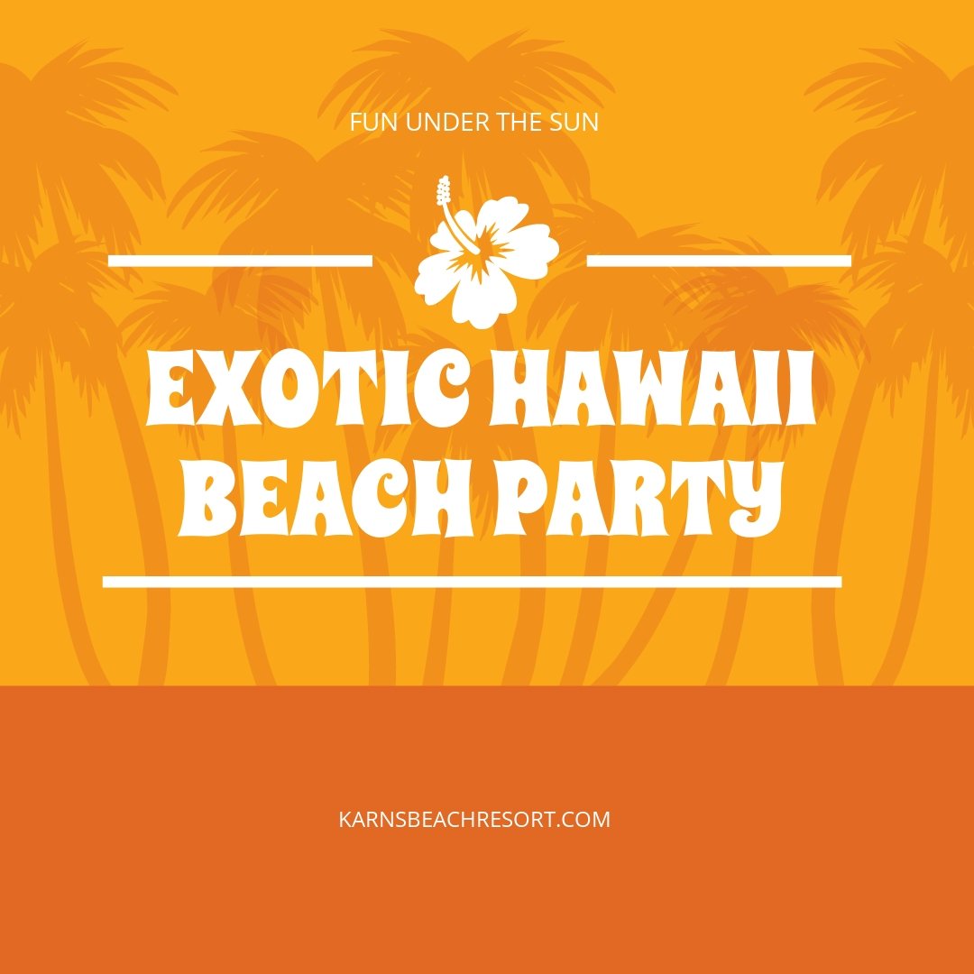 Free Hawaii Beach Party Instagram Post Template