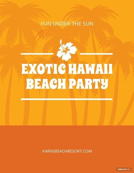 Hawaii Beach Party Flyer Template