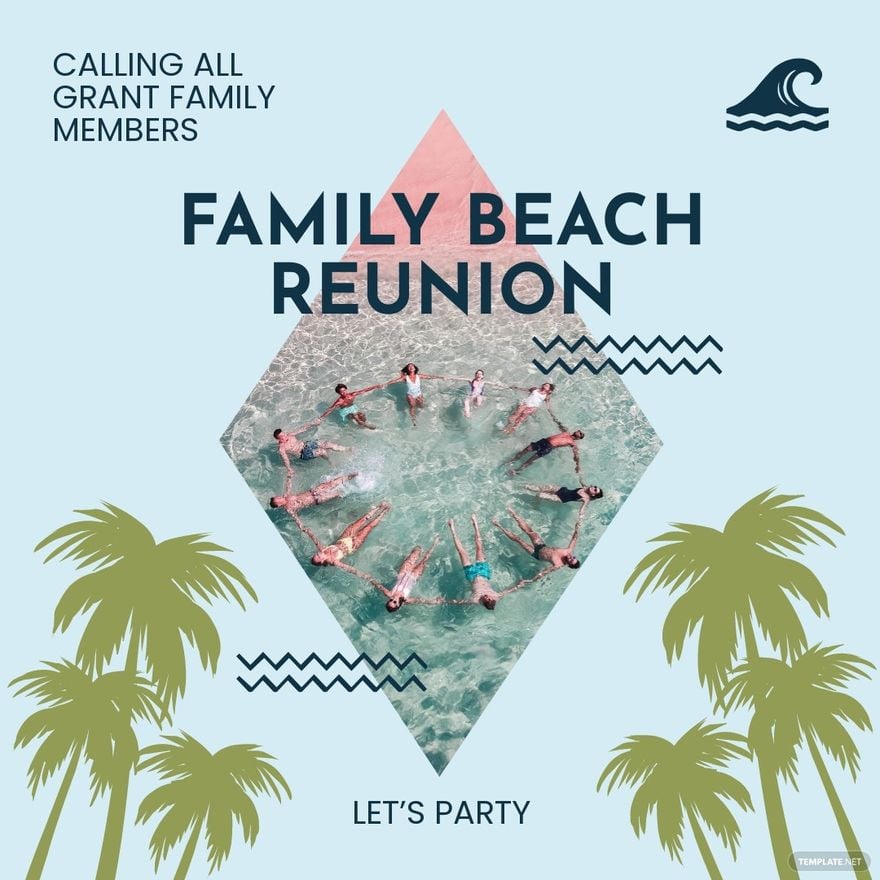 Free Family Beach Party Instagram Post Template