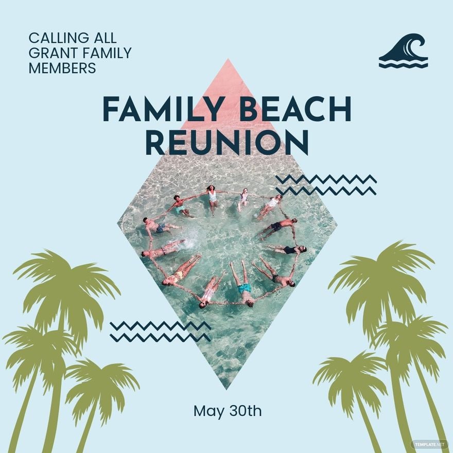 Family Beach Party Linkedin Post Template